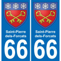 66 Saint-Pierre-dels-Forcats autocollant sticker plaque immatriculation auto ville