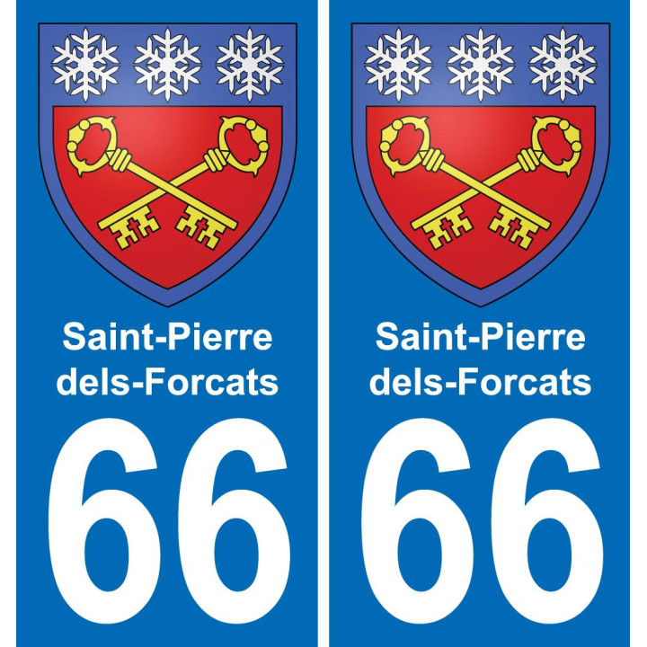 66 Saint-Pierre-dels-Forcats sticker plate registration city