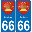 66 Serdinya autocollant sticker plaque immatriculation auto ville