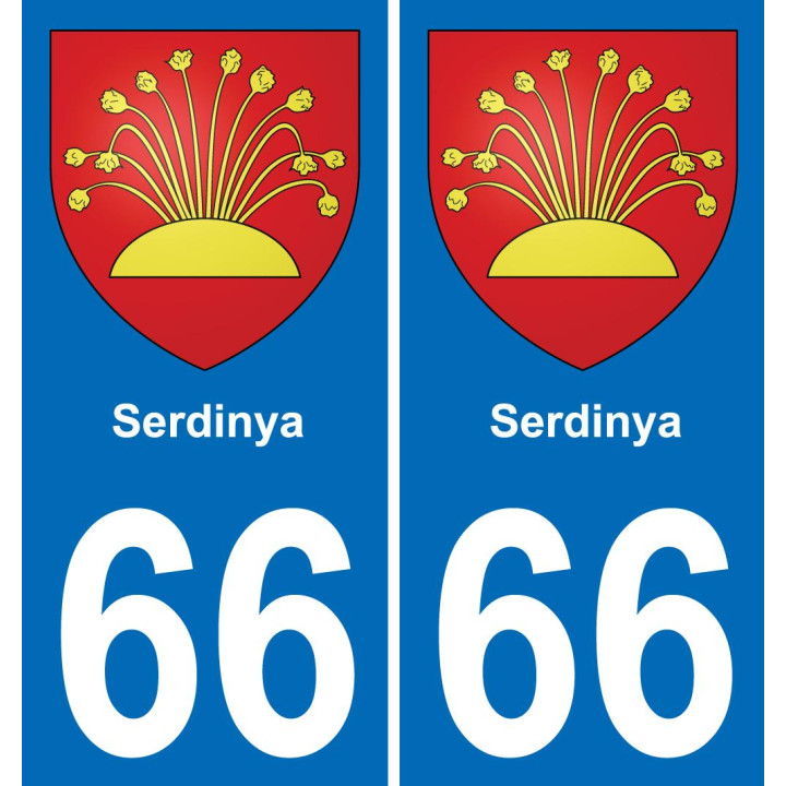 66 Serdinya autocollant sticker plaque immatriculation auto ville