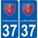 37 La Ville-aux-Dames ville autocollant plaque stickers