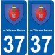 37 La Ville-aux-Dames ville autocollant plaque stickers