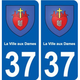 37 La Ville-aux-Dames ville autocollant plaque stickers