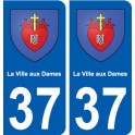 37 La Ville-aux-Dames ville autocollant plaque stickers