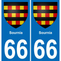 66 Sournia autocollant sticker plaque immatriculation auto ville