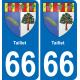 66 Taillet sticker plate registration city