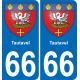 66 Tautavel sticker plate registration city