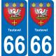66 Tautavel autocollant sticker plaque immatriculation auto ville