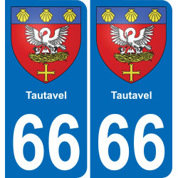 66 Tautavel autocollant sticker plaque immatriculation auto ville