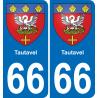 66 Tautavel placa etiqueta de registro de la ciudad