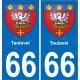 66 Tautavel sticker plate registration city
