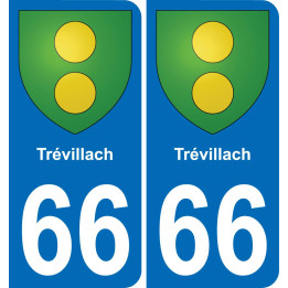 66 Trévillach placa etiqueta de registro de la ciudad