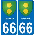 66 Trévillach sticker plate registration city