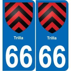 66 Trilla autocollant sticker plaque immatriculation auto ville