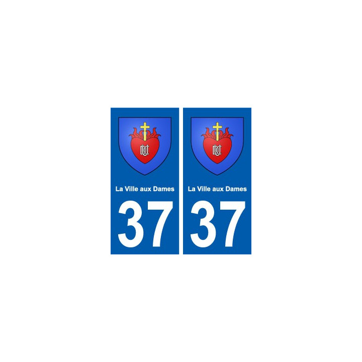 37 La Ville-aux-Dames ville autocollant plaque stickers