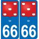 66 Ur autocollant sticker plaque immatriculation auto ville