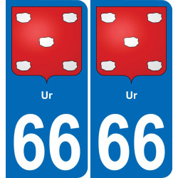 66 Ur autocollant sticker plaque immatriculation auto ville