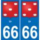 66 Ur autocollant sticker plaque immatriculation auto ville