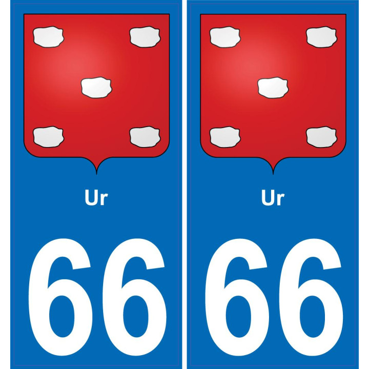 66 Ur autocollant sticker plaque immatriculation auto ville