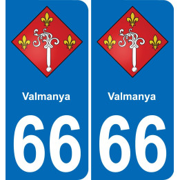 66 Valmanya autocollant sticker plaque immatriculation auto ville