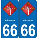 66 Valmanya autocollant sticker plaque immatriculation auto ville
