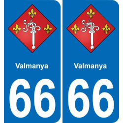 66 Valmanya autocollant sticker plaque immatriculation auto ville