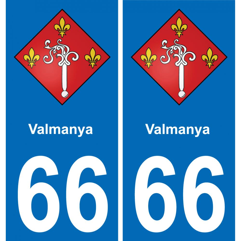 66 Valmanya sticker plate registration city
