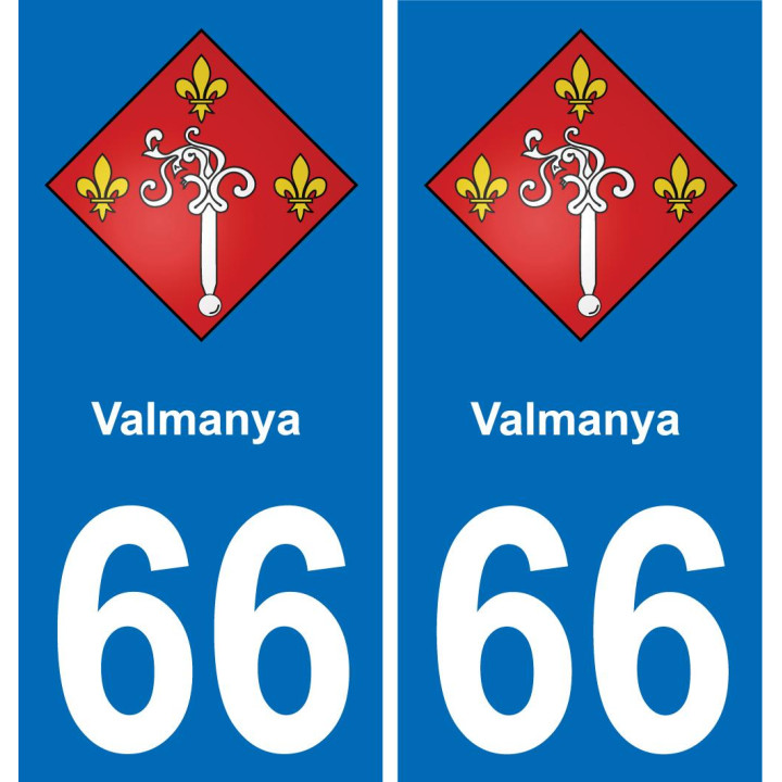 66 Valmanya autocollant sticker plaque immatriculation auto ville