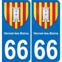66 Vernet-les-Bains placa etiqueta de registro de la ciudad