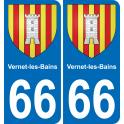 66 Vernet-les-Bains autocollant sticker plaque immatriculation auto ville