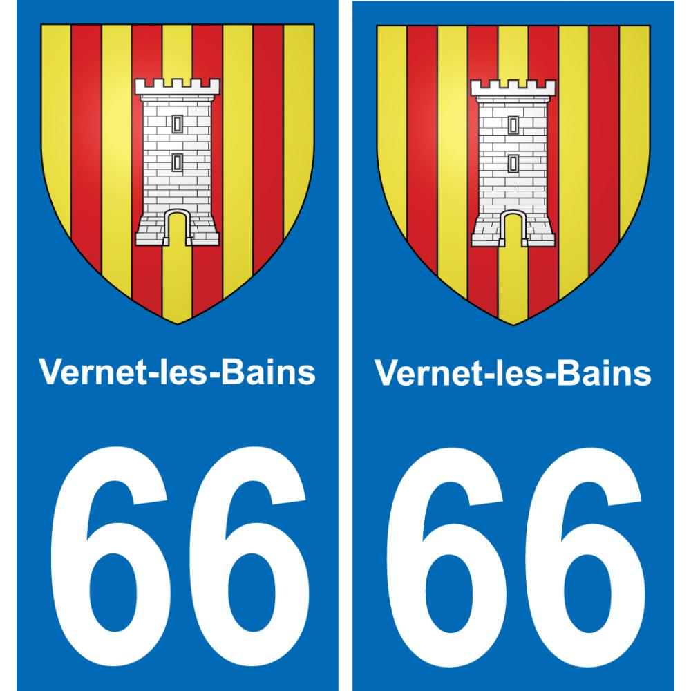 66 Vernet-les-Bains placa etiqueta de registro de la ciudad