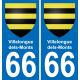66 Villelongue-dels-Monts-aufkleber plakette ez stadt