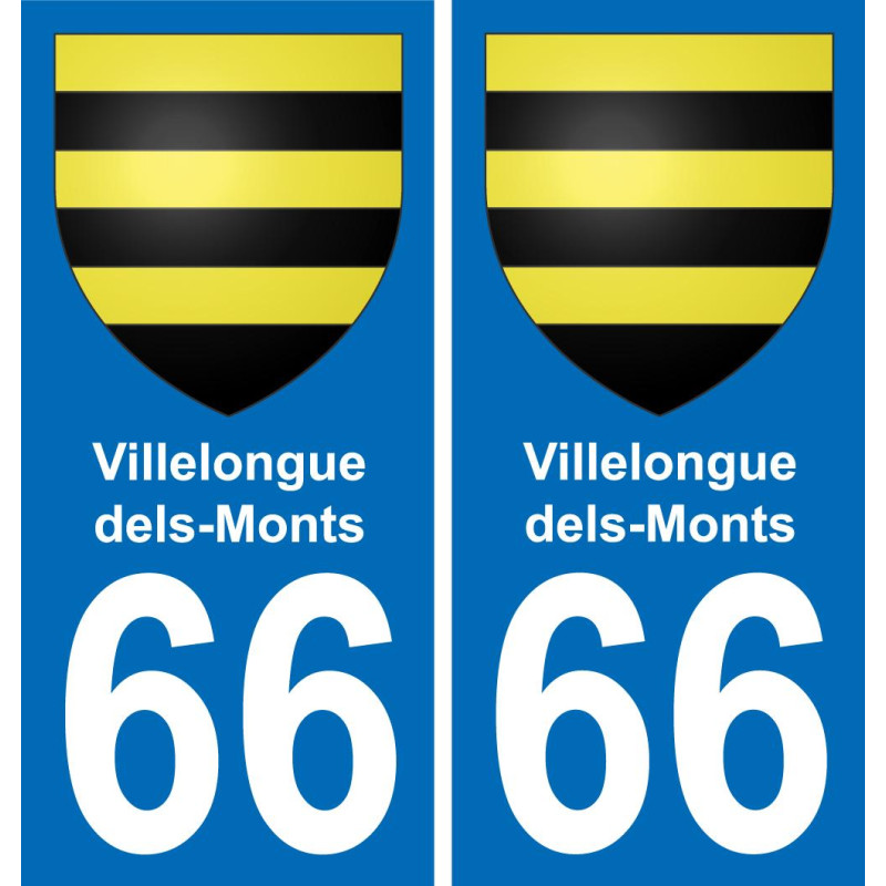 66 Villelongue-dels-Monts autocollant sticker plaque immatriculation auto ville