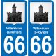 66 Villeneuve-la-Rivière adesivo piastra di registrazione city