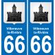 66 Villeneuve-la-Rivière adesivo piastra di registrazione city