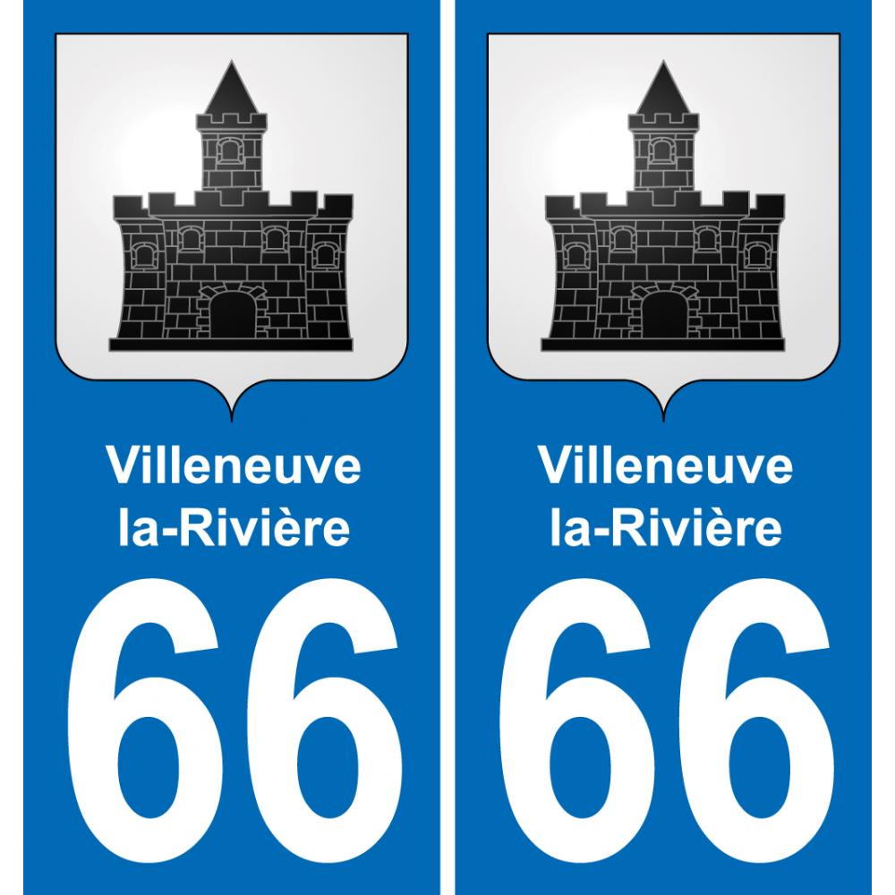 66 Villeneuve-la-Rivière sticker plate registration city