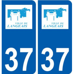 37 Langeais logo ville autocollant plaque stickers