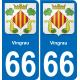 66 Vingrau autocollant sticker plaque immatriculation auto ville