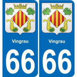 66 Vingrau autocollant sticker plaque immatriculation auto ville