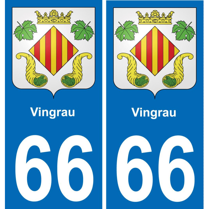 66 Vingrau autocollant sticker plaque immatriculation auto ville