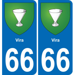 66 Vira autocollant sticker plaque immatriculation auto ville
