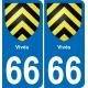 66 Vivès placa etiqueta de registro de la ciudad