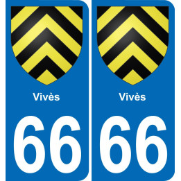 66 Vivès autocollant sticker plaque immatriculation auto ville