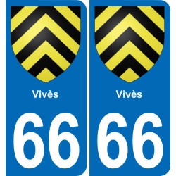 66 Vivès autocollant sticker plaque immatriculation auto ville