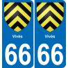 66 Vivès placa etiqueta de registro de la ciudad