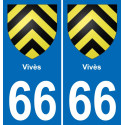 66 Vivès sticker plate registration city