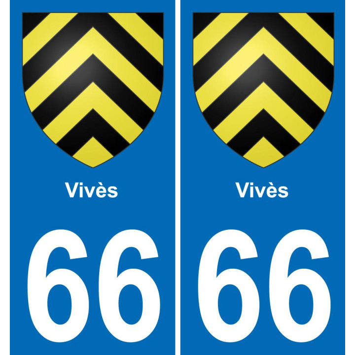 66 Vivès autocollant sticker plaque immatriculation auto ville