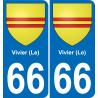 66 Vivier (Le) autocollant sticker plaque immatriculation auto ville