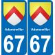 67 Adamswiller sticker plate registration city