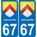 67 Adamswiller sticker plate registration city